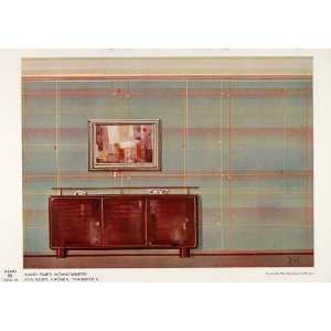 1932 Art Deco Living Room Wallpaper Credenza Print   Original Color 