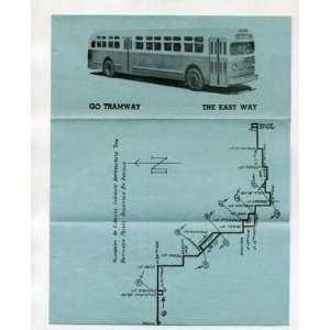   Denver Tramway Schedule & Route Map 1956 Colorado Bus 