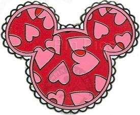 Disney Pin ~ Mickey Mouse Icon Valentine Heart ~ Beautiful ~  