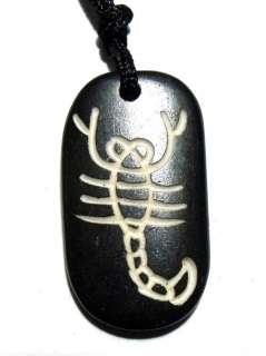 Tibet OX Bone Engraved scorpion Amulet Pendant  