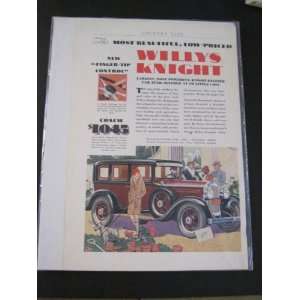  1926 WILLY KNIGHT AUTOMOBILE PRINT AD 