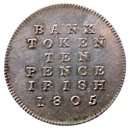 IRLAND. George III. Bank Token. 10 Pence 1805. KM Tn3. Vackert ex.