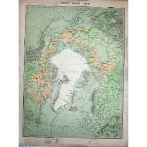  Map North Polar Chart Iceland Greenland Spitzbergen