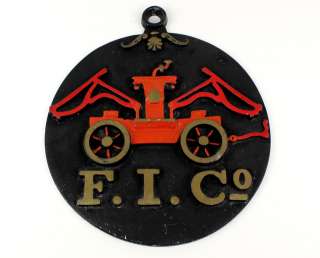 Vintage 1950s Cast Iron Firemans Insurance Company Mark Plaque Product 