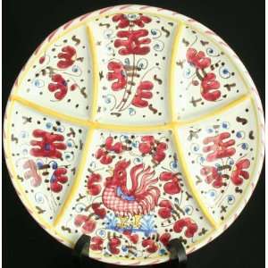    Vintage Italian Deruta Majolica Plate Red Rooster 