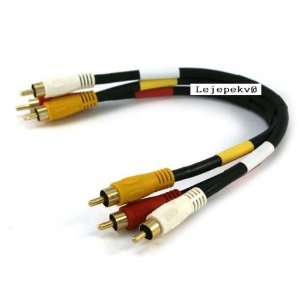  1FT Triple RCA Stereo Video Dubbing Composite Cable (3 x 