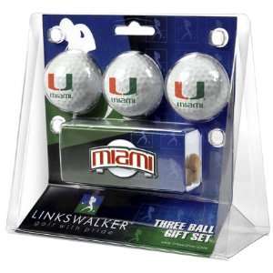  University of Miami Hurricanes 3 Golf Ball Gift Pack w 