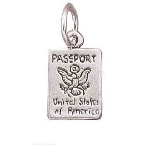    Sterling Silver 3D United States Of America Passport Charm Jewelry