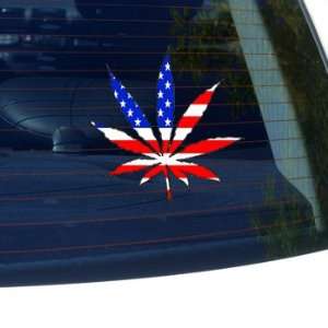 Marijuana Leaf USA FLAG   Car, Truck, Notebook, Bumper, Window Vinyl 