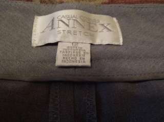 Womens Casual Corner Annex Stretch Gray Flat Front Dress Pants Size 