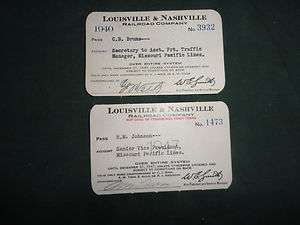 Passes for the Louisville & Nashville Railroad Company  