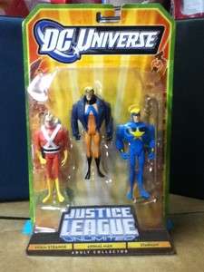 DC UNIVERSE JLU 3 PACK ADAM STRANGE ANIMAL MAN STARMAN MOSC!!  