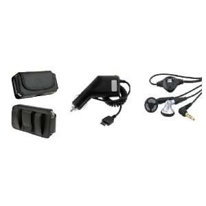  3in1 Car Plug in Charger+Leather Case Belt Clip+Stereo 