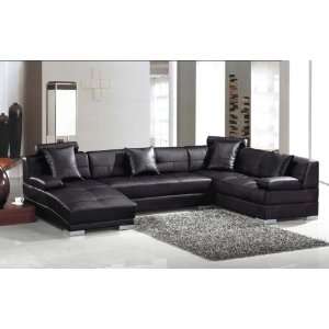  Vig Furniture 3334 Black Ultra Modern Sectional Sofa