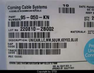Corning Unicam LC MM 50um Keyed Fiber Optic Connector 95 050 KN Navy 