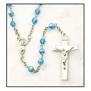  Women or Girls Miraculous Sapphire Blue Rosary, Acrylic 6 