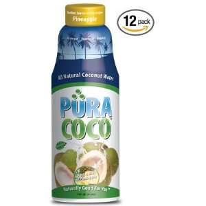 PuraCoco All Natural Coconut Water w/ Pineapple (Not From Concentrate 