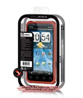 RED Platinum Fusion LUXMO Case for Sprint HTC EVO 3D Skin + HARD Cover 
