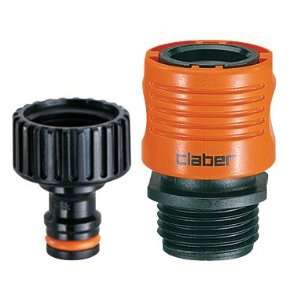  claber faucet to hose connector 10/cs: Patio, Lawn 
