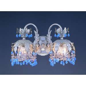  Melrose Crystal Wall Sconce Color Accents Blue, Finish 