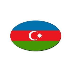  Azerbaijan Flag oval sticker 