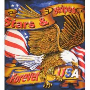  Stars & Strips Forever USA Eagle Fleece Throw Blanket 
