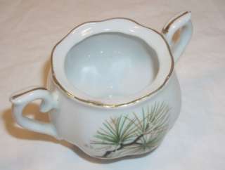 Vintage Pine Cones Needle Sugar Bowl Creamer NW L 149  