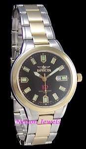 Invicta Mens Black Twotone Stainless Watch NEW  