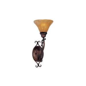   CHAM Floret 1 Light Wall Sconce in Earthen Bronze with Champagne glass