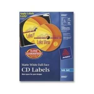  Avery Full Face CD Labels   White   AVE8960 Office 