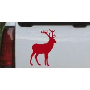 Red 14in X 10.1in    Deer Shadow (whole body) Hunting And Fishing Car 
