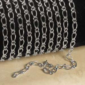 Silvertone Metal Small Double Oval Chain   Beading & Chains 