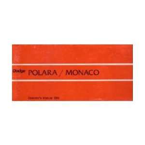  1969 DODGE POLARA MONACO Owners Manual User Guide 
