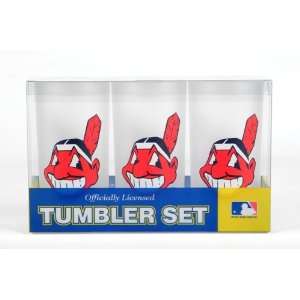  3 CLEVLAND INDIANS PLASTIC TUMBLERS