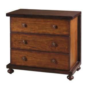   Chest Cherry Finish Drawers Tucked Into Mahogany Stained Encasement