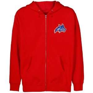 Stony Brook Seawolves Youth Red Logo Applique Full Zip Hoody