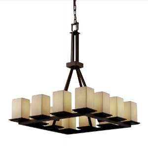   Montana Dark Bronze & Leaf Porcelain Chandelier