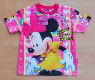 Disney MINNIE MOUSE Girls T Shirt Size S Age 2 4 #03  