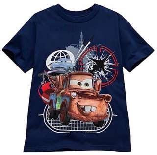 Disney Cars 2 Tow Mater Finn McMissile T Shirt Size 10  