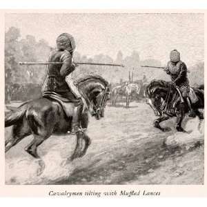  1902 Halftone Print German Military Army Cavalrymen 
