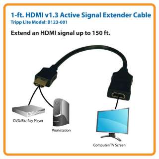   B123 001 1ft HDMI Active Signal Extender Cable HDMI M/F: Electronics