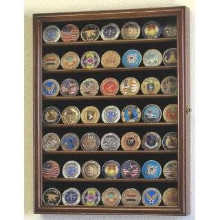Military Challenge Coin Display Case Cabinet Holder Wall Rack w/ UV 