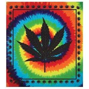 Wonder Wall ~ Tye Dye Leaf ~ Giant Tapestry Bedspread ~ 90 x 100