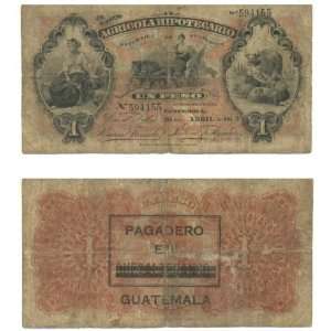  Guatemala Banco Agricola Hipotecario 1895 1 Peso, Pick 