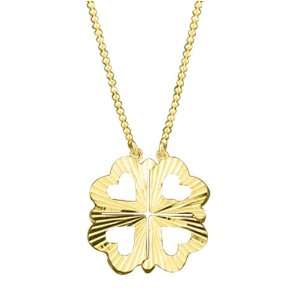   Gold Diamond Cut Heart Necklace   16 Katarina Jewelry: Jewelry