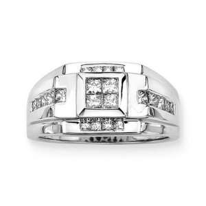   White Gold 1 ct. Princess Cut Diamond Mens Ring: Katarina: Jewelry