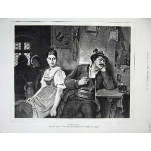  1882 Hugo Kauffmann Art Man Woman Jealousy Pipe Inn: Home 