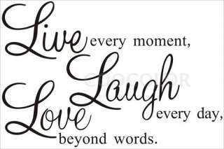 Black Live  Laugh  LOVE Removable Wall Decal Sticker  