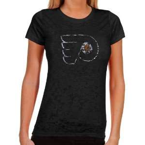  Philadelphia Flyers Ladies Burnout T Shirt   Black: Sports 