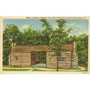 1940s Vintage Postcard   Miller and Kelso Residence   New Salem State 